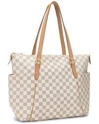 Louis Vuitton Louis Vuitton Cream Damier Azur Canvas & Vachetta Leather Totally Mm (Authentic