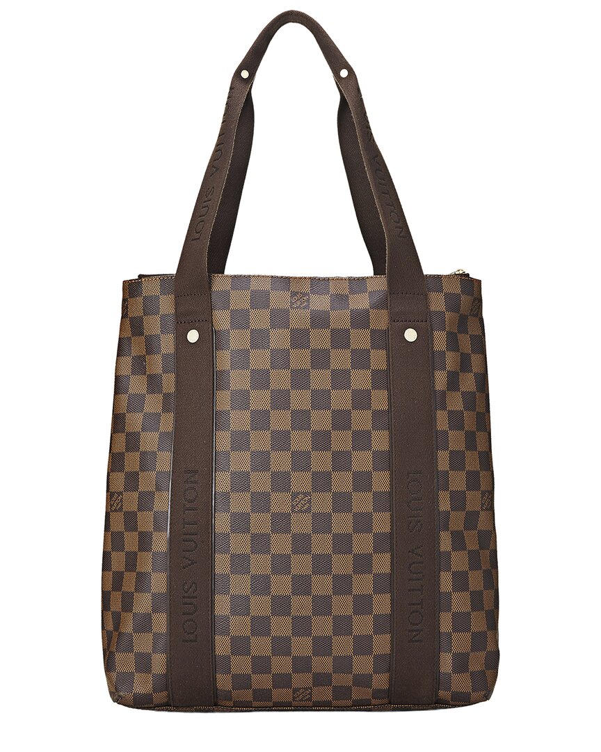 Louis Vuitton Louis Vuitton Brown Damier Ebene & Vachetta Leather Cabas Beaubourg (Authentic