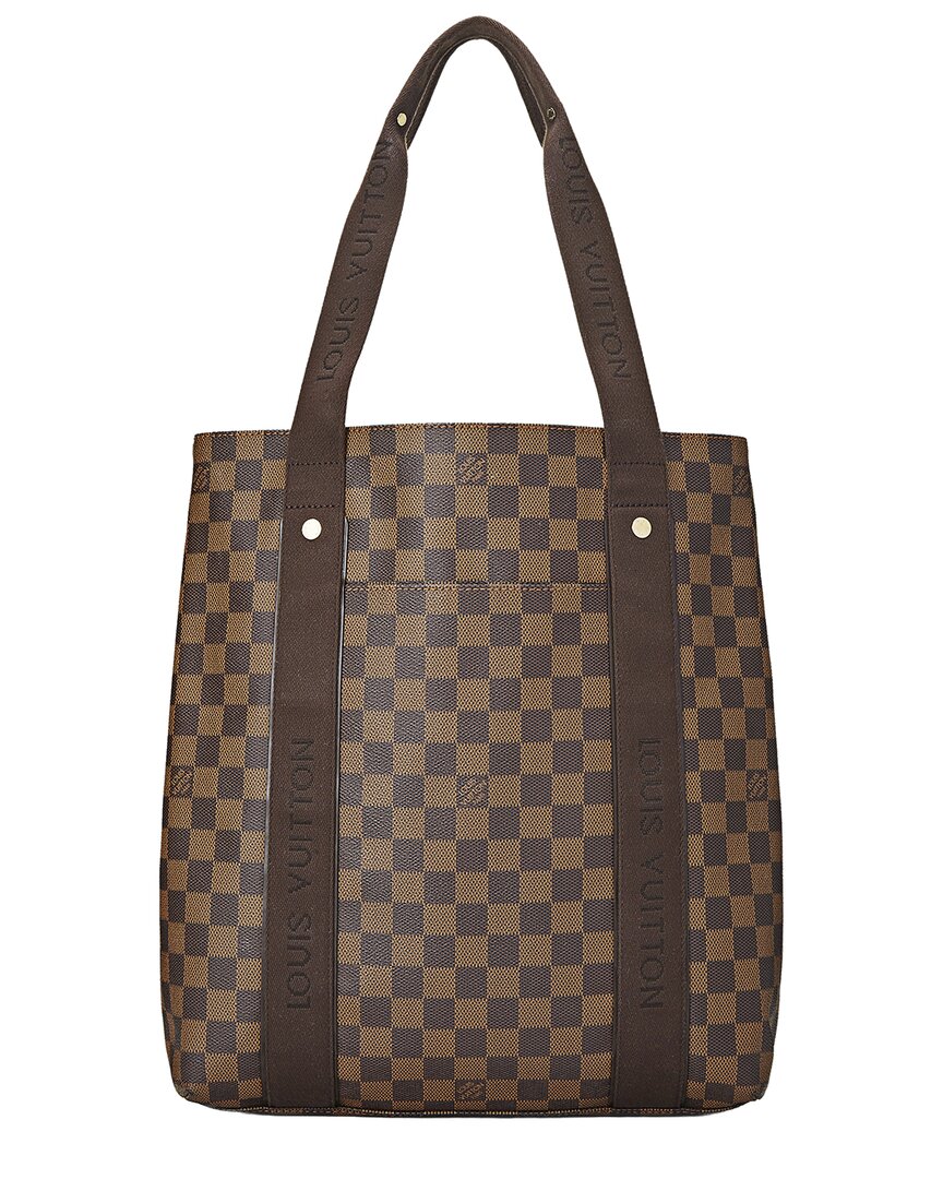 Louis Vuitton Louis Vuitton Brown Damier Ebene & Vachetta Leather Cabas Beaubourg (Authentic