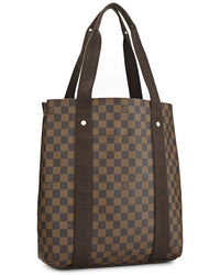 Louis Vuitton Louis Vuitton Brown Damier Ebene & Vachetta Leather Cabas Beaubourg (Authentic