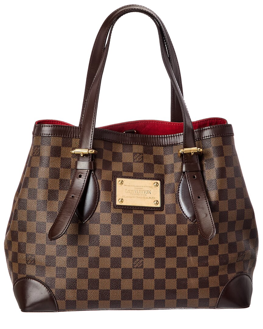Louis Vuitton Louis Vuitton Brown Damier Ebene & Vachetta Leather Hampstead Mm (Authentic