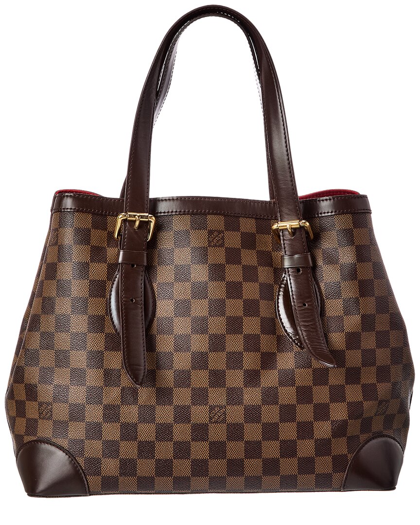 Louis Vuitton Louis Vuitton Brown Damier Ebene & Vachetta Leather Hampstead Mm (Authentic