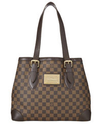 Louis Vuitton Louis Vuitton Brown Damier Ebene & Vachetta Leather Hampstead Mm (Authentic