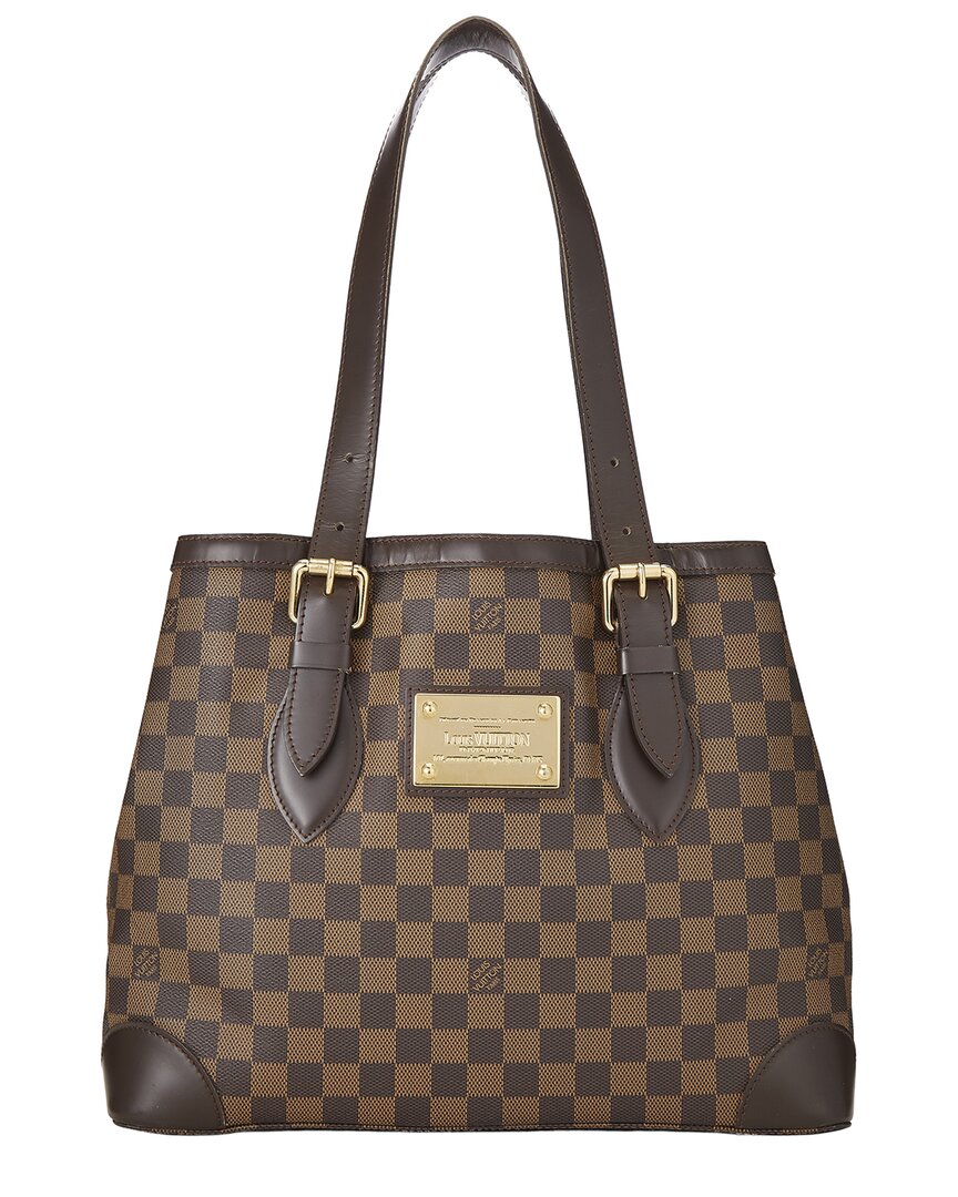 Louis Vuitton Louis Vuitton Brown Damier Ebene & Vachetta Leather Hampstead Mm (Authentic