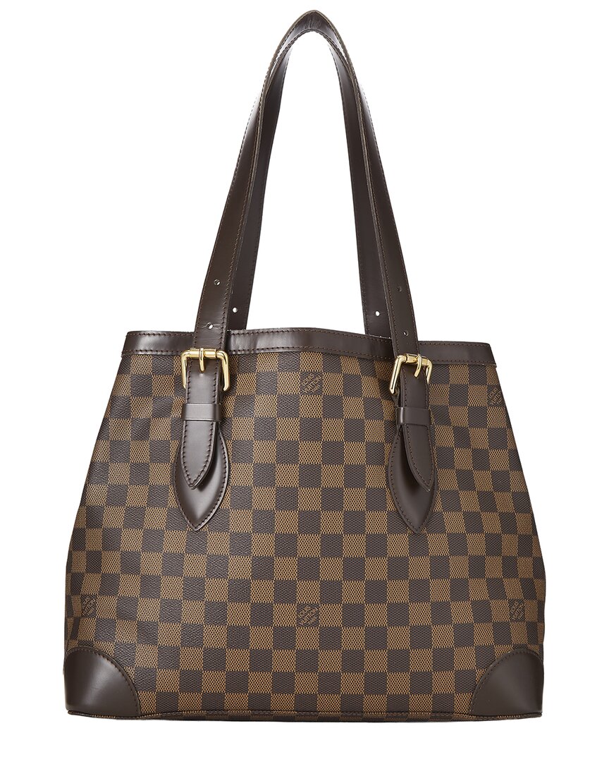 Louis Vuitton Louis Vuitton Brown Damier Ebene & Vachetta Leather Hampstead Mm (Authentic