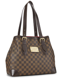 Louis Vuitton Louis Vuitton Brown Damier Ebene & Vachetta Leather Hampstead Mm (Authentic