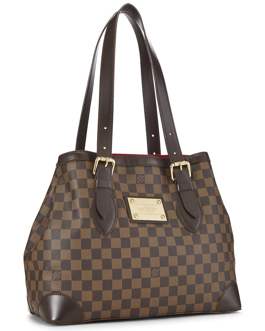Louis Vuitton Louis Vuitton Brown Damier Ebene & Vachetta Leather Hampstead Mm (Authentic