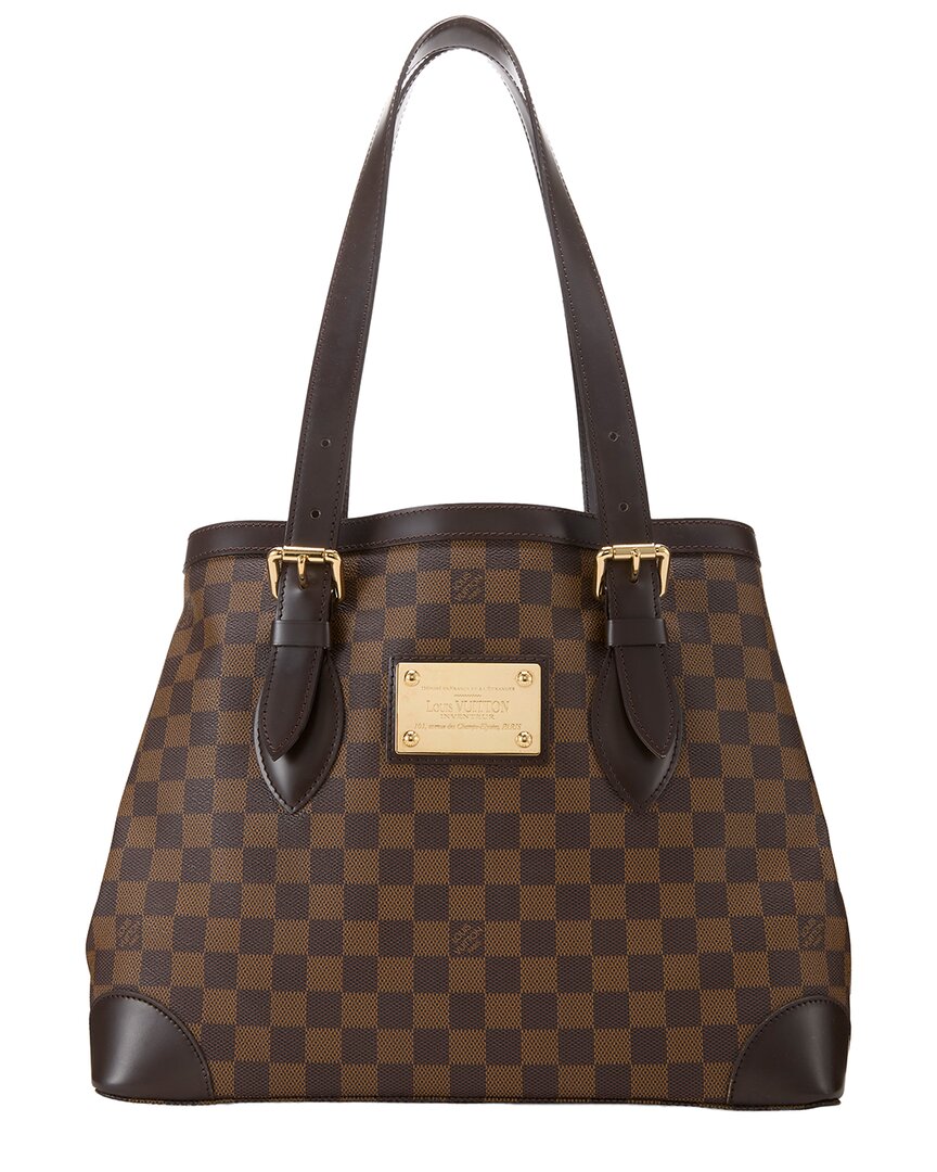 Louis Vuitton Louis Vuitton Brown Damier Ebene & Vachetta Leather Hampstead Mm (Authentic