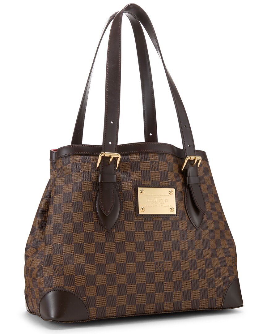 Louis Vuitton Louis Vuitton Brown Damier Ebene & Vachetta Leather Hampstead Mm (Authentic