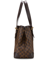 Louis Vuitton Louis Vuitton Brown Damier Ebene & Vachetta Leather Hampstead Mm (Authentic