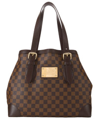 Louis Vuitton Louis Vuitton Brown Damier Ebene & Vachetta Leather Hampstead Pm (Authentic