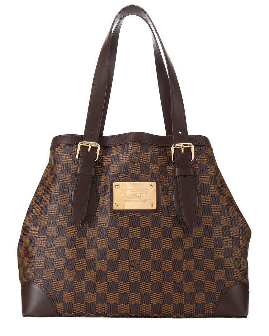 Louis Vuitton Louis Vuitton Brown Damier Ebene & Vachetta Leather Hampstead Pm (Authentic