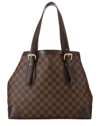 Louis Vuitton Louis Vuitton Brown Damier Ebene & Vachetta Leather Hampstead Pm (Authentic