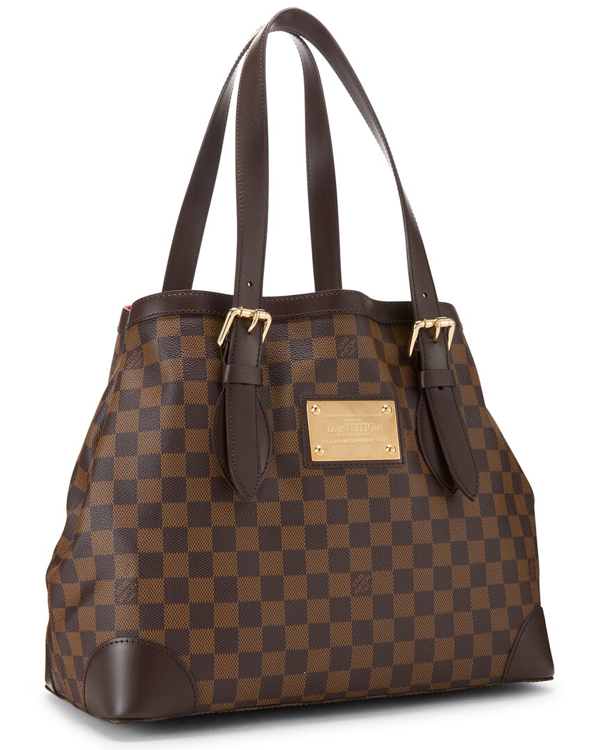 Louis Vuitton Louis Vuitton Brown Damier Ebene & Vachetta Leather Hampstead Pm (Authentic