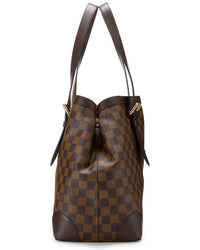 Louis Vuitton Louis Vuitton Brown Damier Ebene & Vachetta Leather Hampstead Pm (Authentic