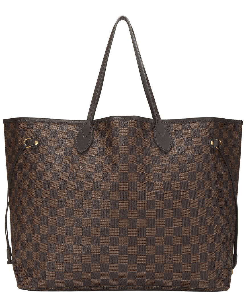 Louis Vuitton Louis Vuitton Brown Damier Ebene & Vachetta Leather Neverfull Gm (Authentic