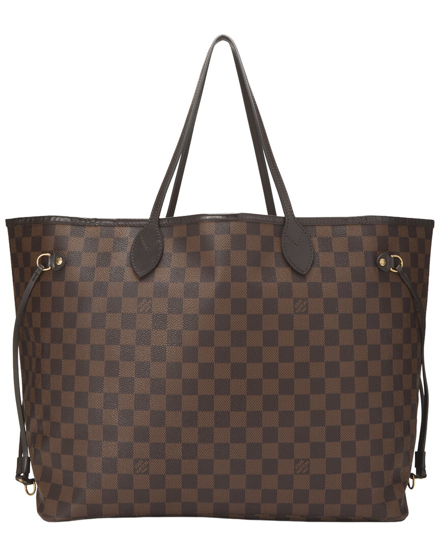 Louis Vuitton Louis Vuitton Brown Damier Ebene & Vachetta Leather Neverfull Gm (Authentic