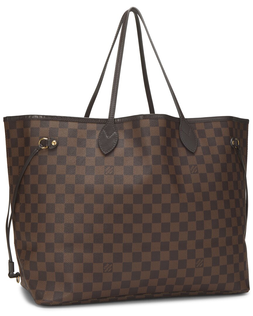 Louis Vuitton Louis Vuitton Brown Damier Ebene & Vachetta Leather Neverfull Gm (Authentic