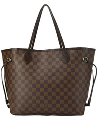 Louis Vuitton Louis Vuitton Brown Damier Ebene & Vachetta Leather Neverfull Mm (Authentic