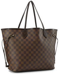 Louis Vuitton Louis Vuitton Brown Damier Ebene & Vachetta Leather Neverfull Mm (Authentic