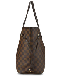 Louis Vuitton Louis Vuitton Brown Damier Ebene & Vachetta Leather Neverfull Mm (Authentic