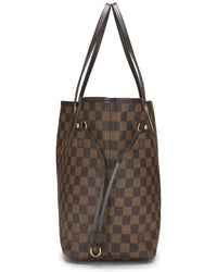 Louis Vuitton Louis Vuitton Brown Damier Ebene & Vachetta Leather Neverfull Mm (Authentic