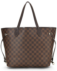 Louis Vuitton Louis Vuitton Brown Damier Ebene & Vachetta Leather Neverfull Mm (Authentic