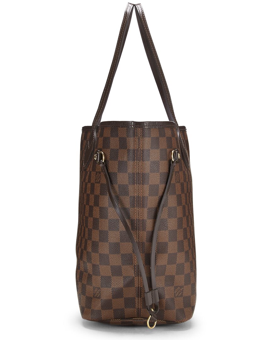 Louis Vuitton Louis Vuitton Brown Damier Ebene & Vachetta Leather Neverfull Mm (Authentic