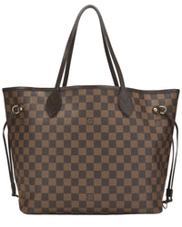 Louis Vuitton Louis Vuitton Brown Damier Ebene & Vachetta Leather Neverfull Mm (Authentic