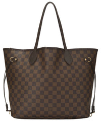 Louis Vuitton Louis Vuitton Brown Damier Ebene & Vachetta Leather Neverfull Mm (Authentic