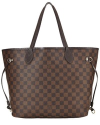 Louis Vuitton Louis Vuitton Brown Damier Ebene & Vachetta Leather Neverfull Mm (Authentic