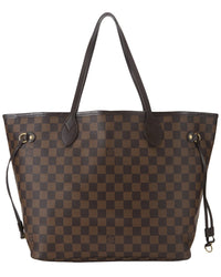 Louis Vuitton Louis Vuitton Brown Damier Ebene & Vachetta Leather Neverfull Mm (Authentic