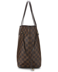 Louis Vuitton Louis Vuitton Brown Damier Ebene & Vachetta Leather Neverfull Mm (Authentic