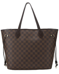 Louis Vuitton Louis Vuitton Brown Damier Ebene & Vachetta Leather Neverfull Mm (Authentic