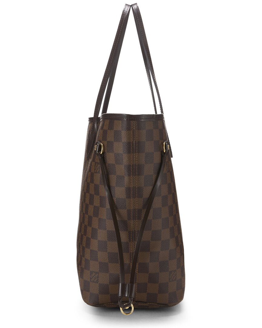 Louis Vuitton Louis Vuitton Brown Damier Ebene & Vachetta Leather Neverfull Mm (Authentic