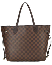 Louis Vuitton Louis Vuitton Brown Damier Ebene & Vachetta Leather Neverfull Mm (Authentic