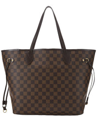 Louis Vuitton Louis Vuitton Brown Damier Ebene & Vachetta Leather Neverfull Mm (Authentic