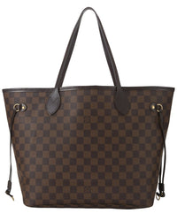 Louis Vuitton Louis Vuitton Brown Damier Ebene & Vachetta Leather Neverfull Mm (Authentic
