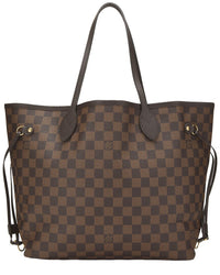 Louis Vuitton Louis Vuitton Brown Damier Ebene & Vachetta Leather Neverfull Mm (Authentic