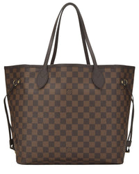 Louis Vuitton Louis Vuitton Brown Damier Ebene & Vachetta Leather Neverfull Mm (Authentic