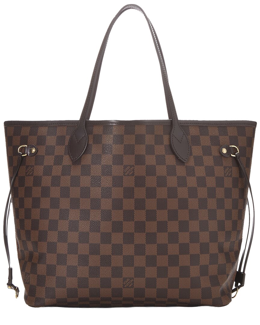 Louis Vuitton Louis Vuitton Brown Damier Ebene & Vachetta Leather Neverfull Pm (Authentic