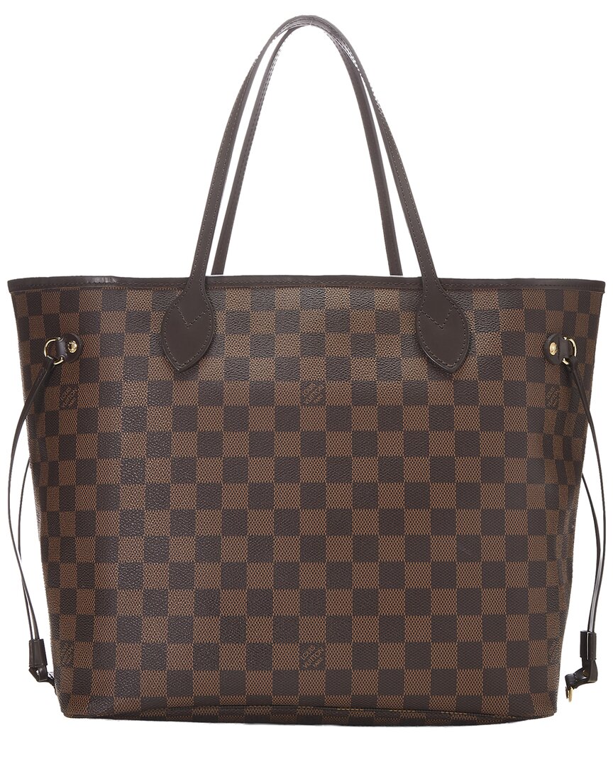 Louis Vuitton Louis Vuitton Brown Damier Ebene & Vachetta Leather Neverfull Pm (Authentic