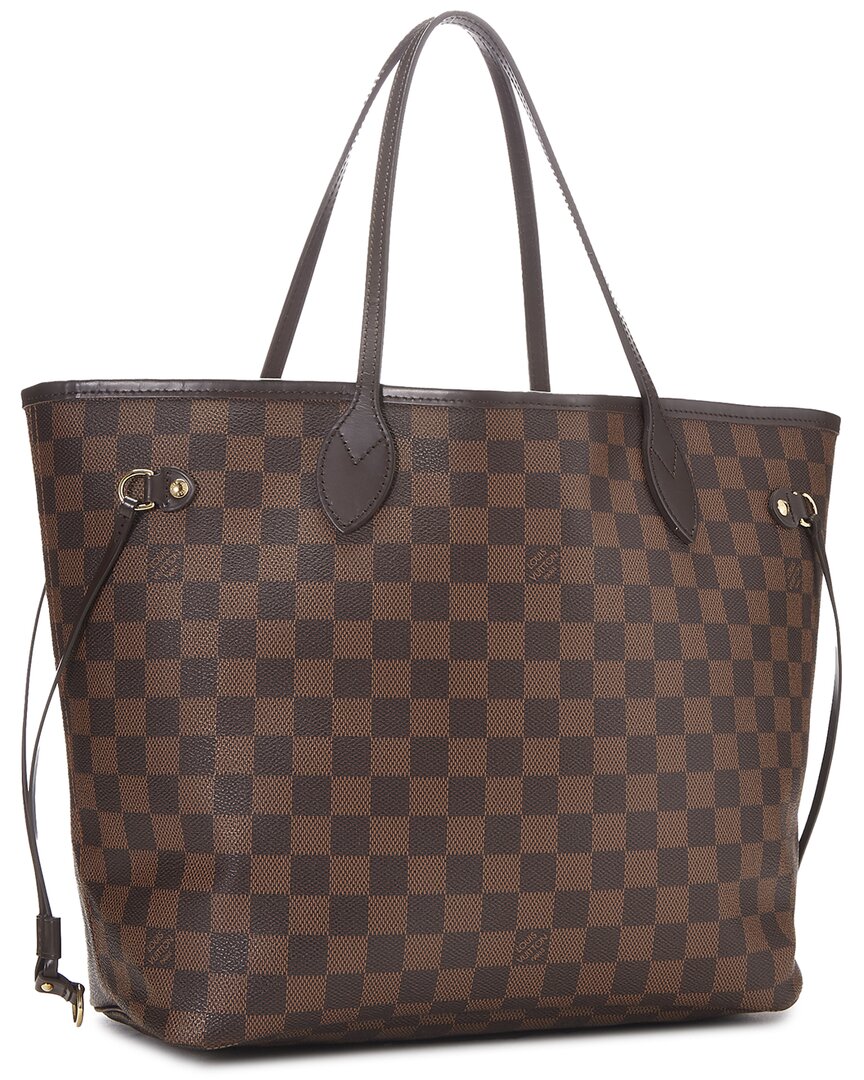 Louis Vuitton Louis Vuitton Brown Damier Ebene & Vachetta Leather Neverfull Pm (Authentic