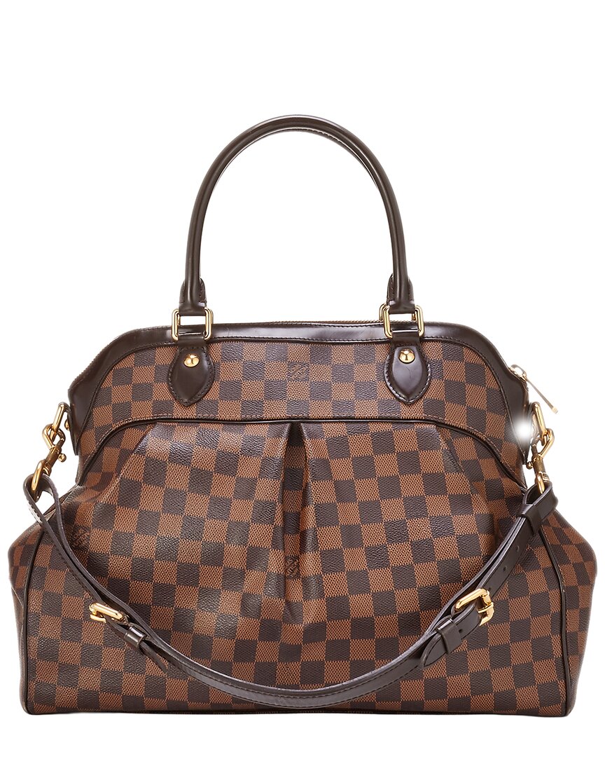 Louis Vuitton Louis Vuitton Brown Damier Ebene & Vachetta Leather Trevi Gm (Authentic