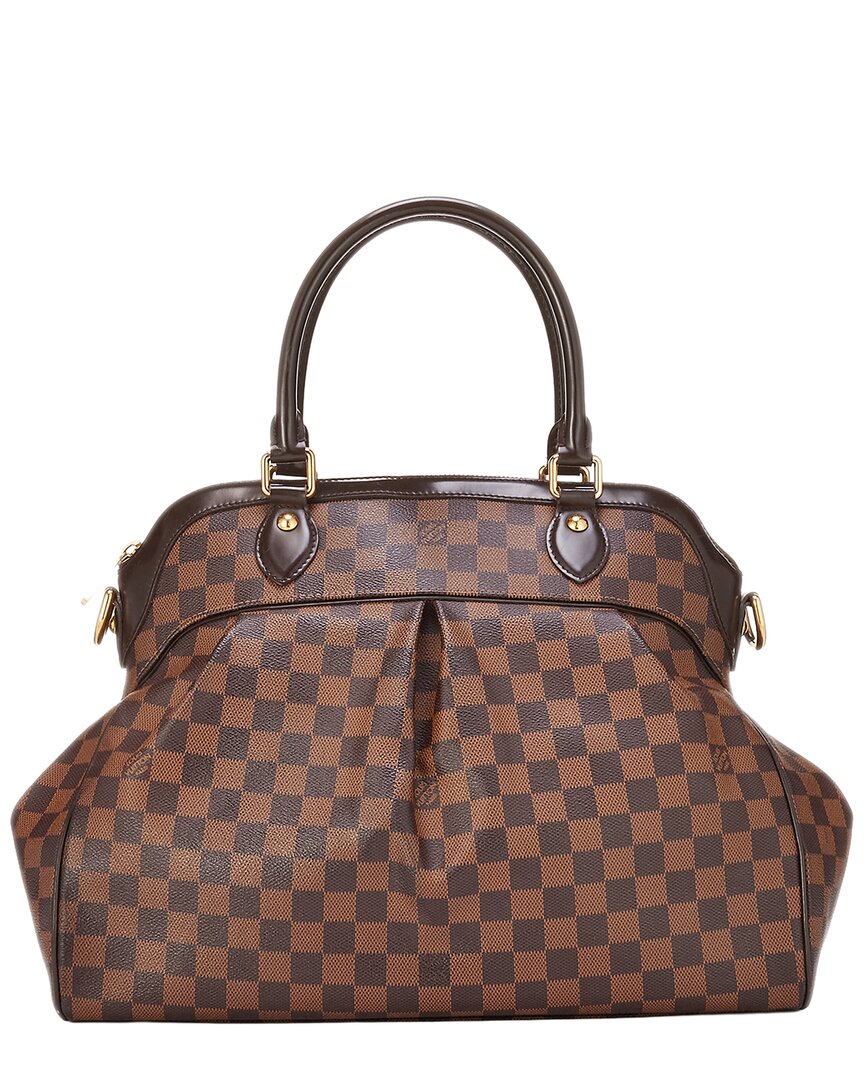 Louis Vuitton Louis Vuitton Brown Damier Ebene & Vachetta Leather Trevi Gm (Authentic