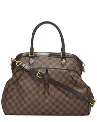 Louis Vuitton Louis Vuitton Brown Damier Ebene & Vachetta Leather Trevi Gm (Authentic