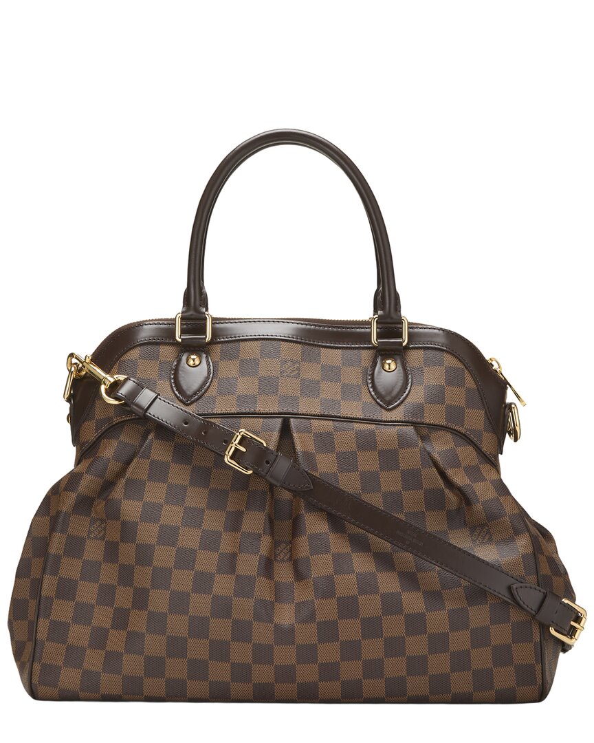 Louis Vuitton Louis Vuitton Brown Damier Ebene & Vachetta Leather Trevi Gm (Authentic