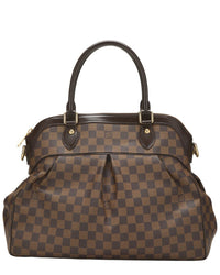 Louis Vuitton Louis Vuitton Brown Damier Ebene & Vachetta Leather Trevi Gm (Authentic