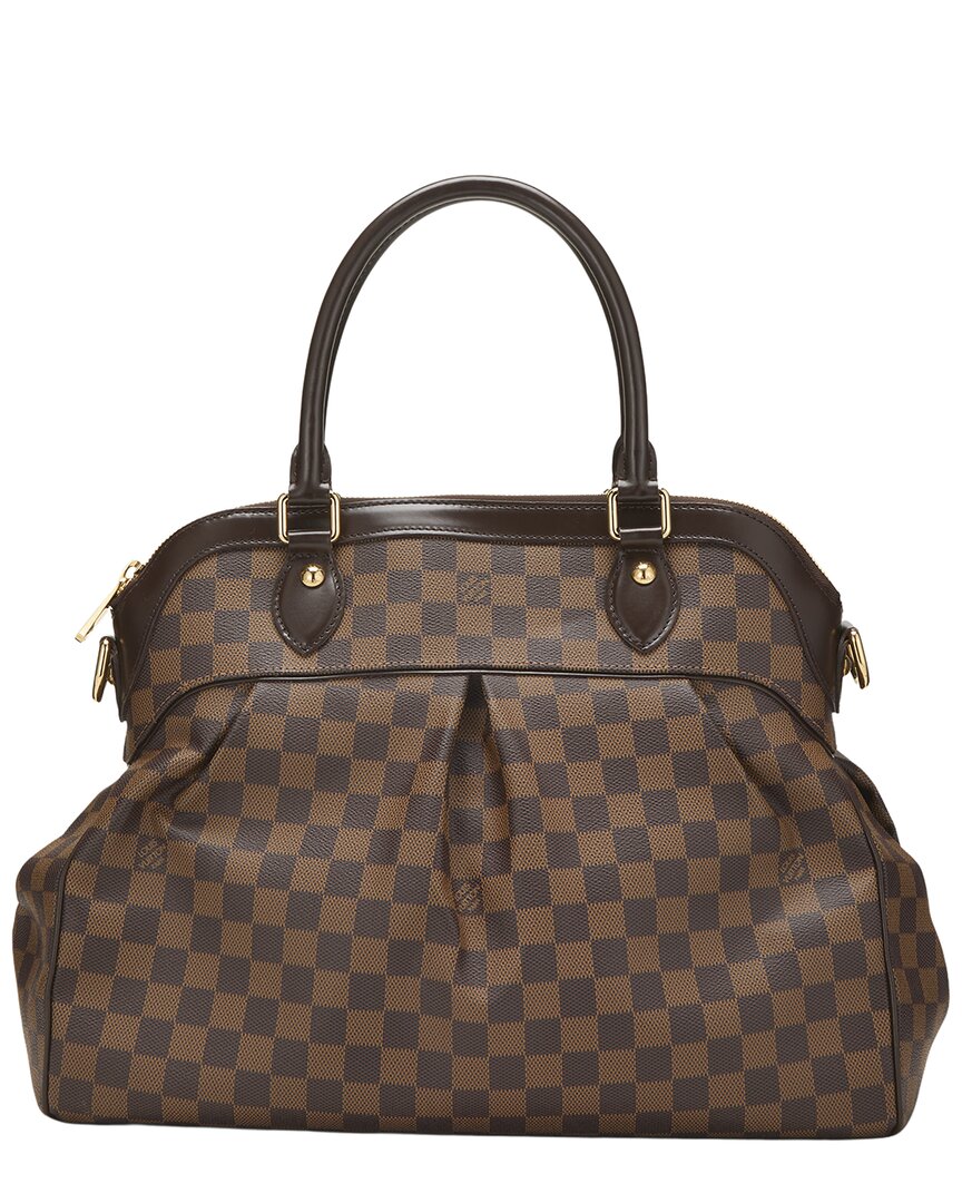 Louis Vuitton Louis Vuitton Brown Damier Ebene & Vachetta Leather Trevi Gm (Authentic