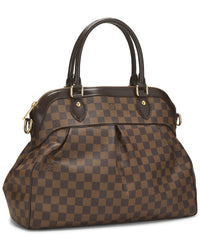 Louis Vuitton Louis Vuitton Brown Damier Ebene & Vachetta Leather Trevi Gm (Authentic
